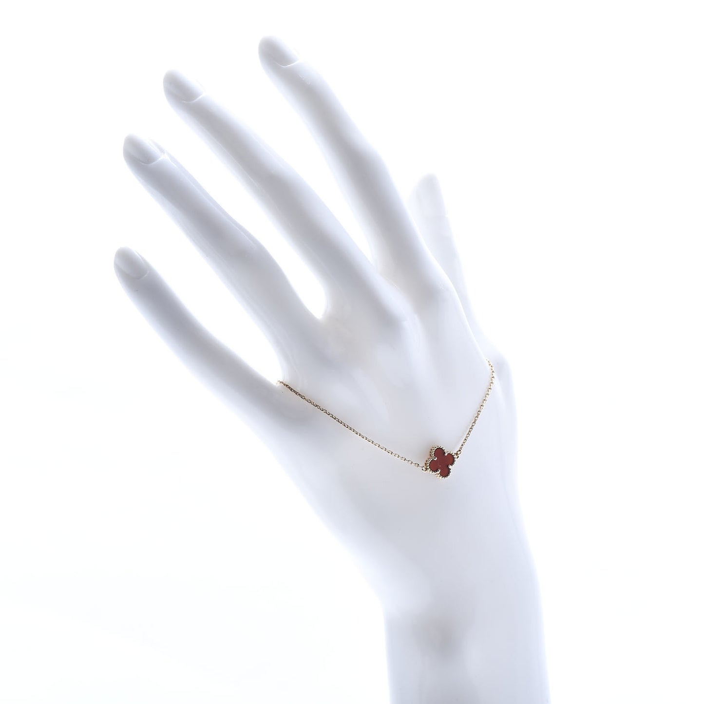 18K Rose Gold Carnelian Sweet Alhambra Bracelet