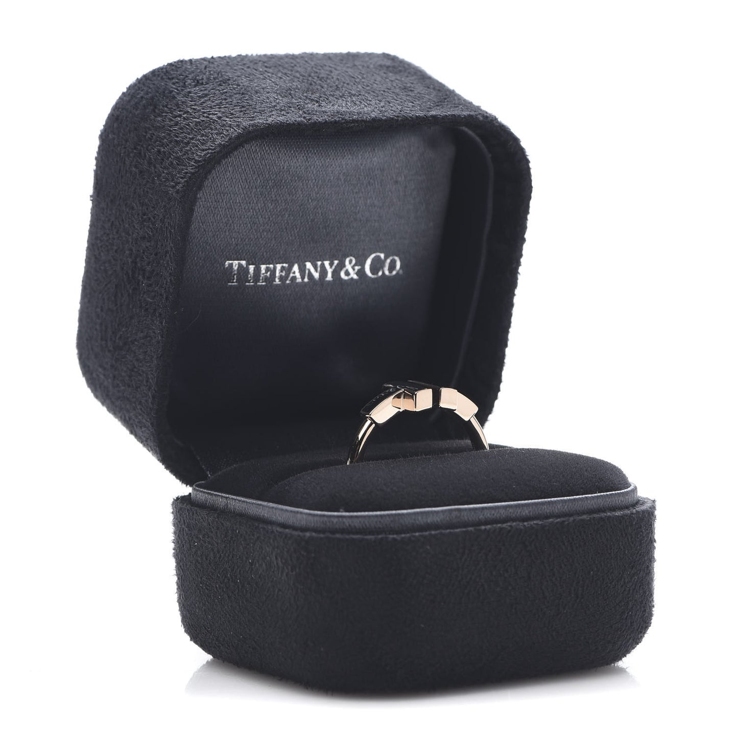18K Rose Gold Black Onyx T Wire Ring 52 6