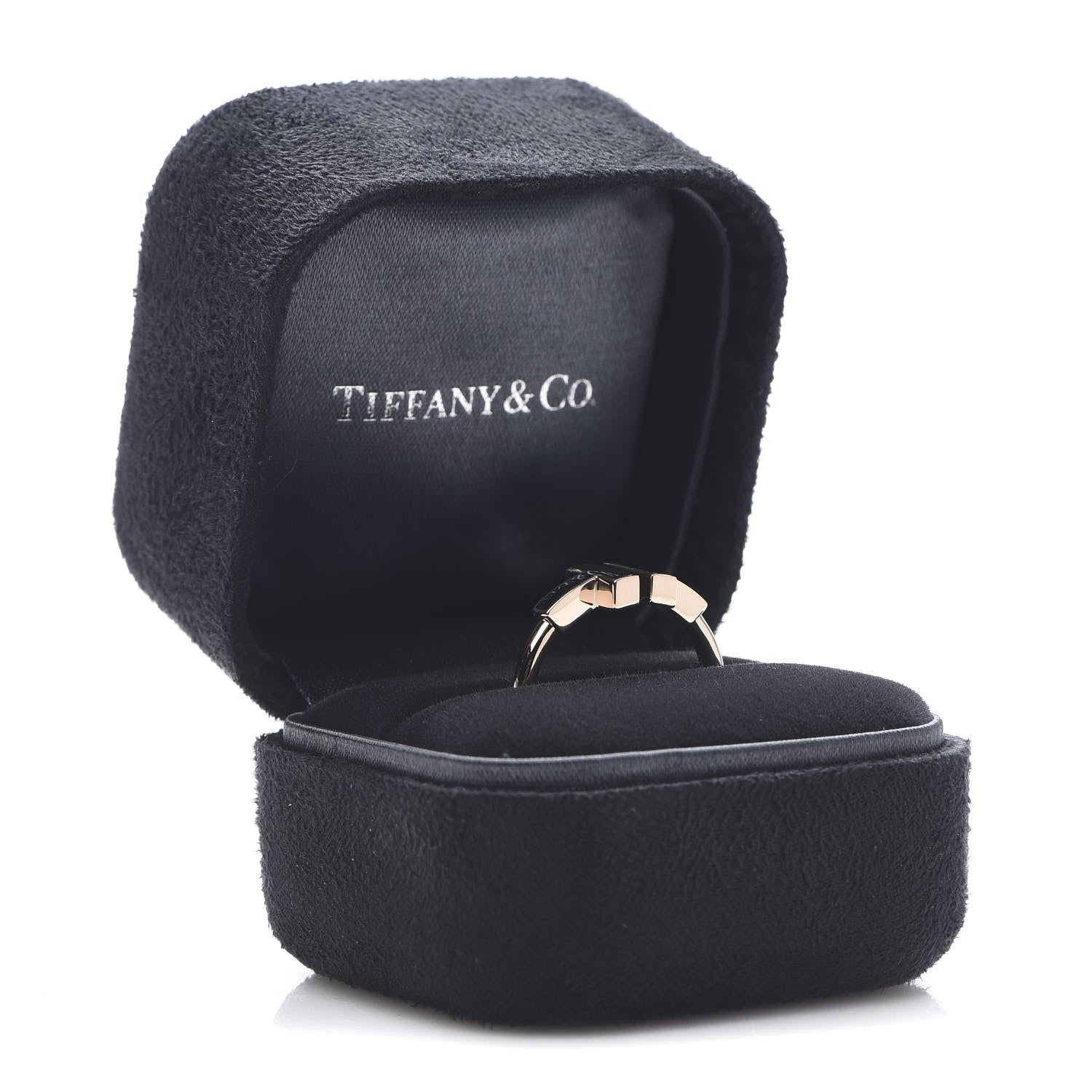 Tiffany 18K Rose Gold Black Onyx T Wire Ring 52 6 6 of 6