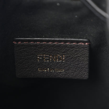 Fendi Chenille Vitello King FF Mini Mon Tresor Bucket Bag Blue Black 5 of 9