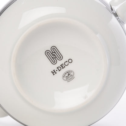 Hermes Porcelain H Deco Teapot Black 6 of 9