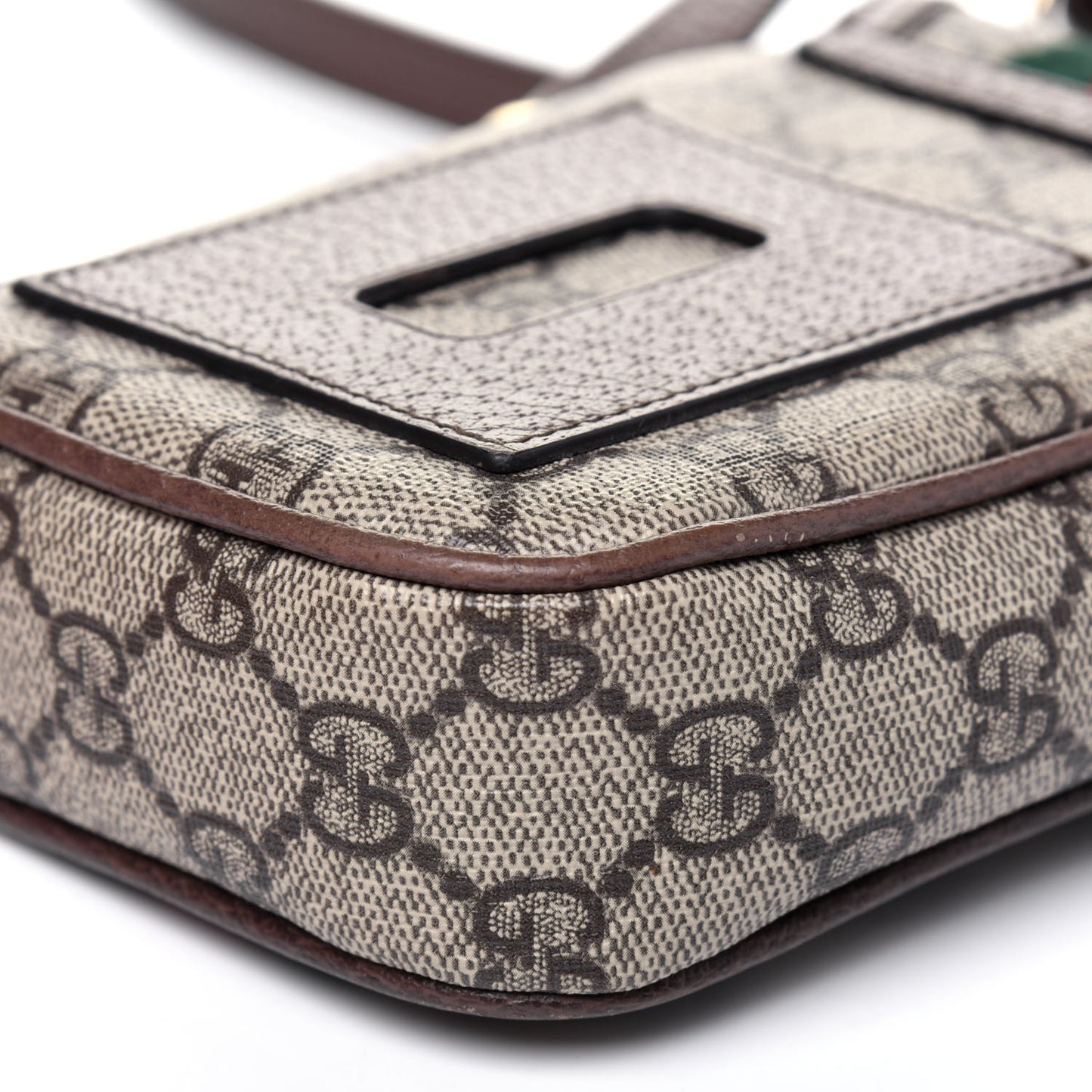 GG Supreme Monogram Web Ophidia Phone Crossbody Bag Beige New Acero