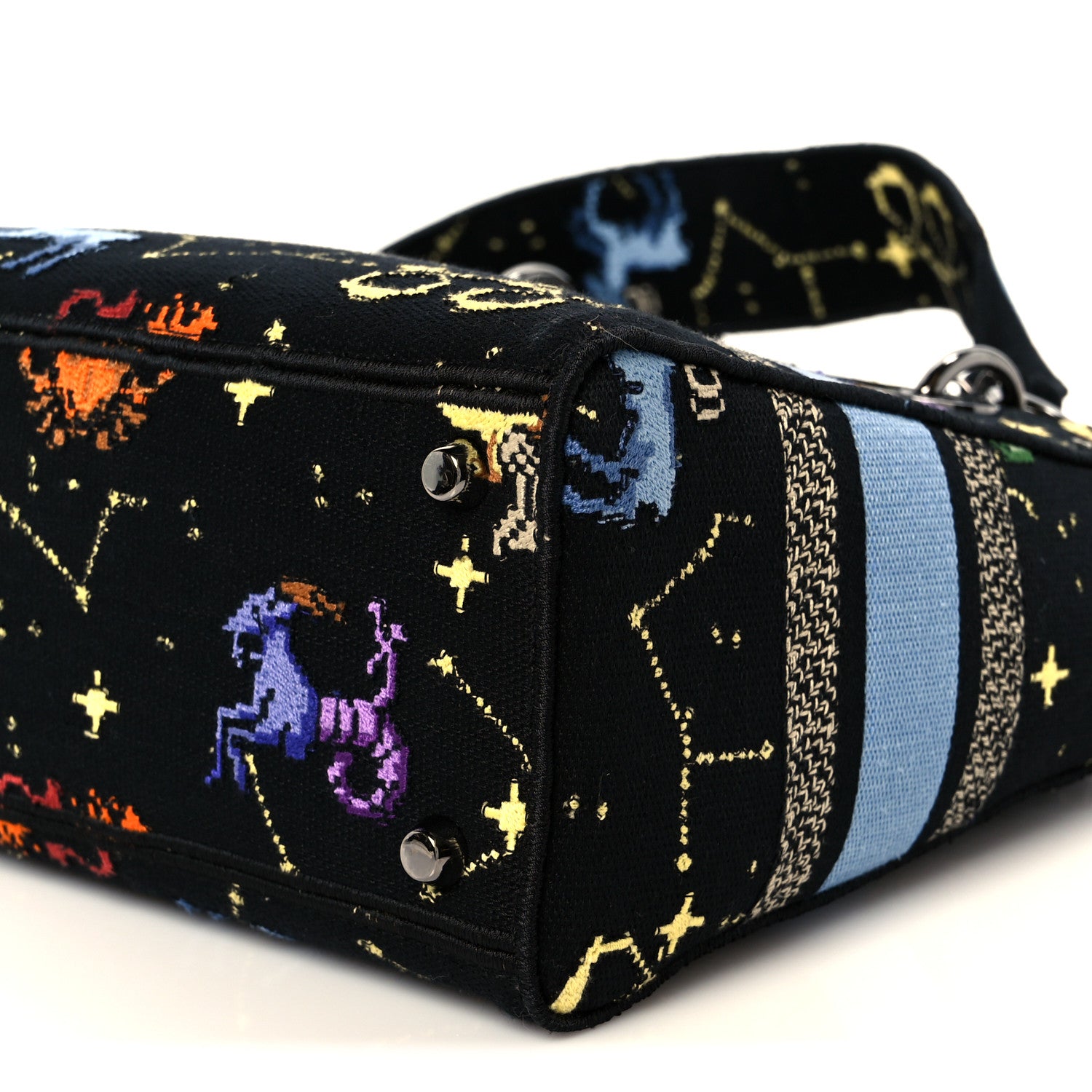 Christian Dior Canvas Pixel Zodiac Embroidered Medium Lady D-Lite Nero Multicolor 10 of 10