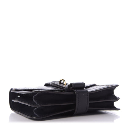 Chloe Calfskin Crocodile Embossed Aby Chain Shoulder Bag Full Blue 4 of 9