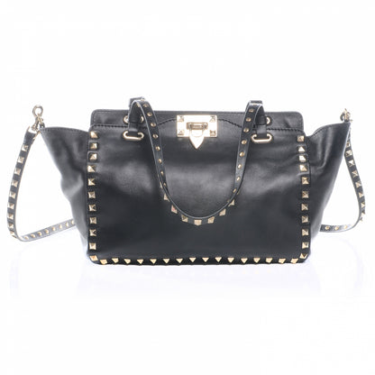 Valentino Garavani Vitello Small Rockstud Tote Black 1 of 6