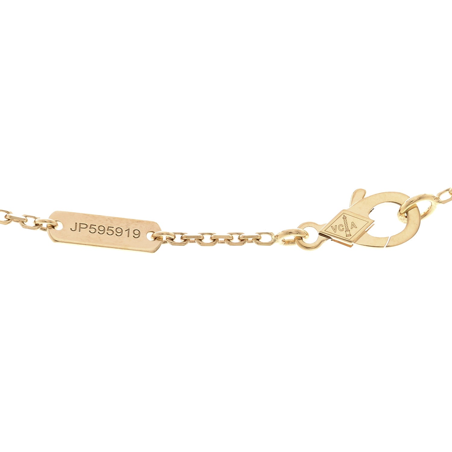Van Cleef & Arpels VAN CLEEF &amp; ARPELS 18K Yellow Gold Guilloche Vintage Alhambra Pendant Necklace 5 of 6