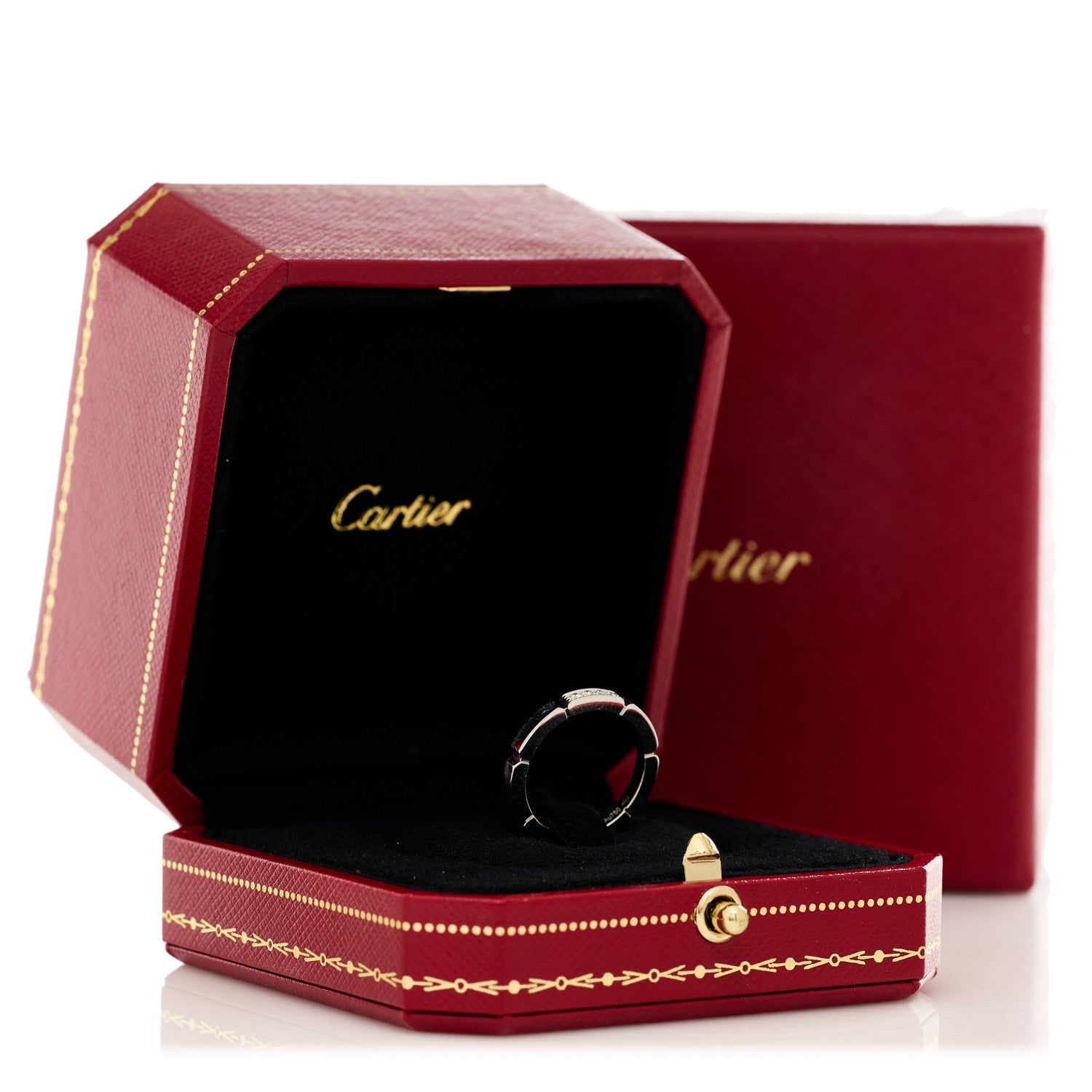 Cartier 18K White Gold Diamond Maillon Panthere Wedding Band Ring 51 5.75 4 of 4