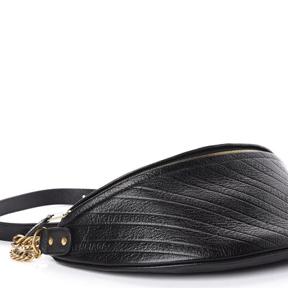Balenciaga Shiny Goatskin Allover Logo Embossed XS Souvenir Belt Bag Black 7 of 10