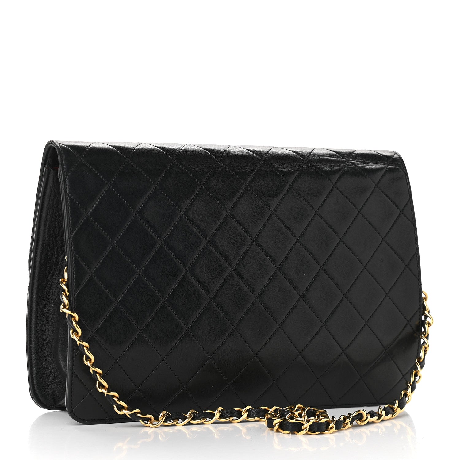 Chanel Lambskin Quilted Medium Single Flap Black 2 of 8