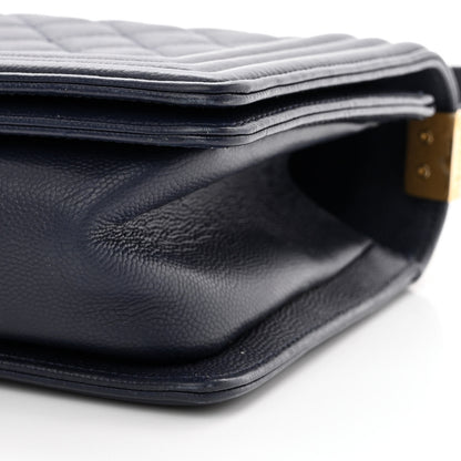 Chanel Caviar Quilted Medium Boy Flap Navy 10 of 10