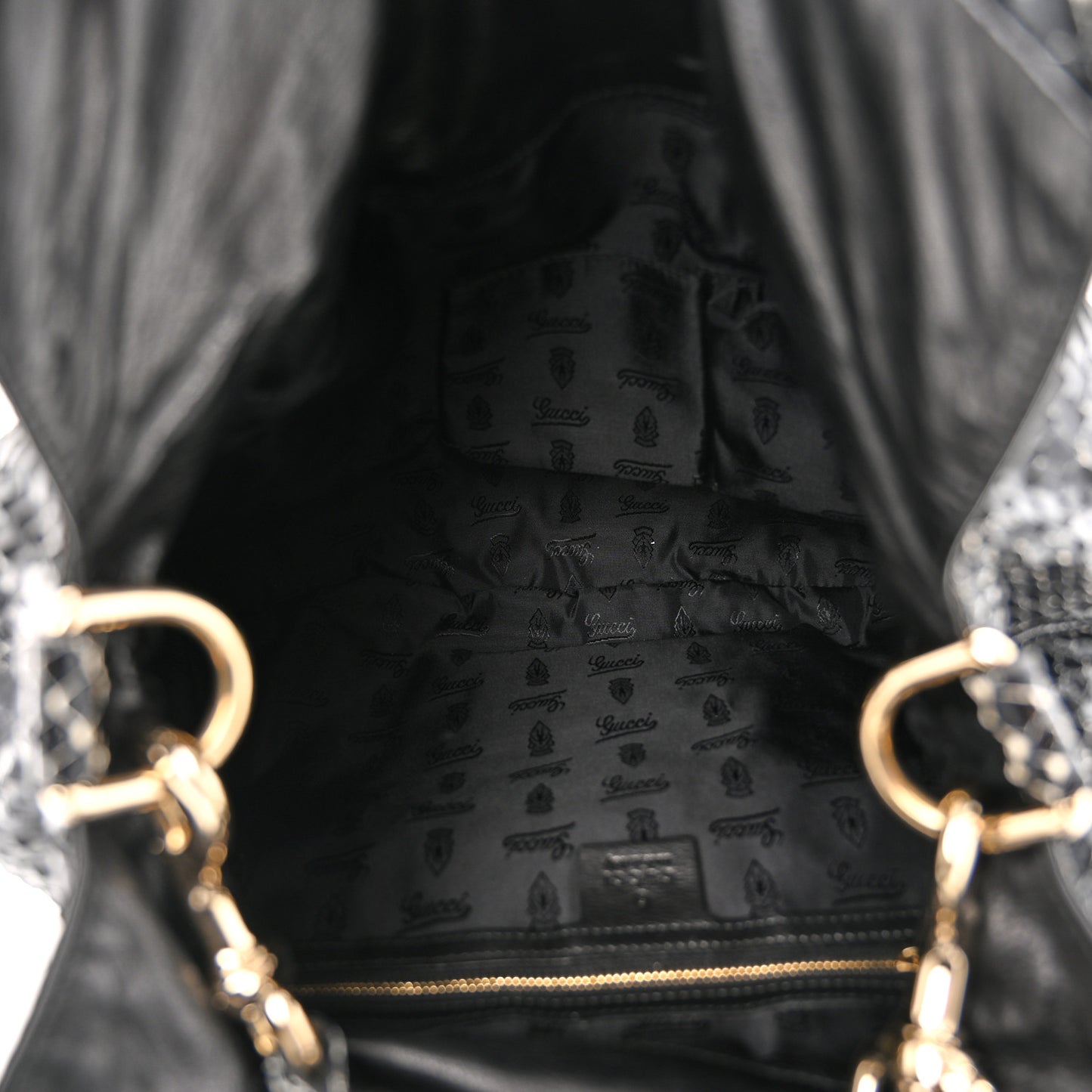 Snakeskin Medium Hysteria Top Handle Bag Black