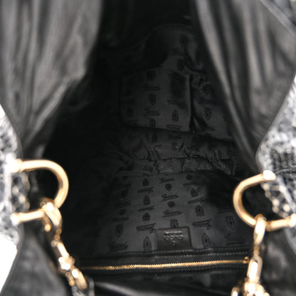 Gucci Snakeskin Medium Hysteria Top Handle Bag Black 5 of 10