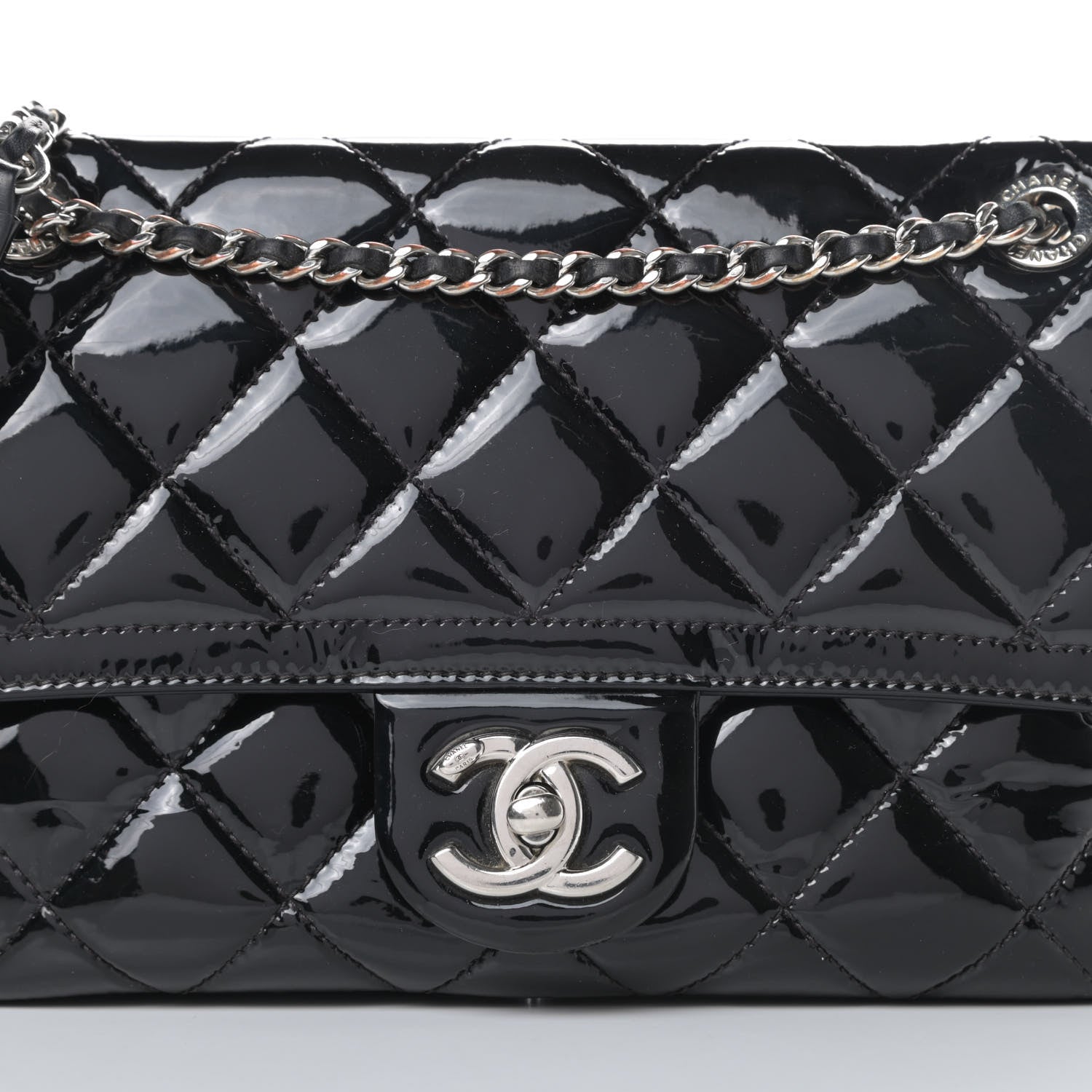 Chanel Patent Quilted Small Coco Shine Flap Black 8 of 15