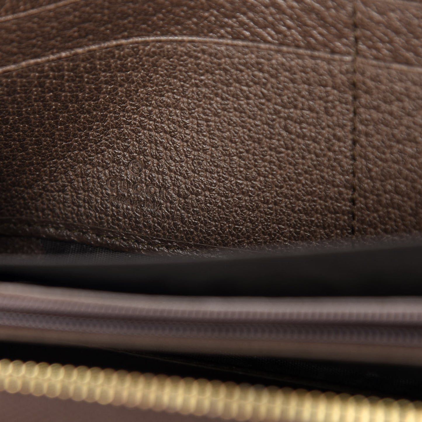 GG Supreme Monogram Web Ophidia Zip Around Wallet Brown