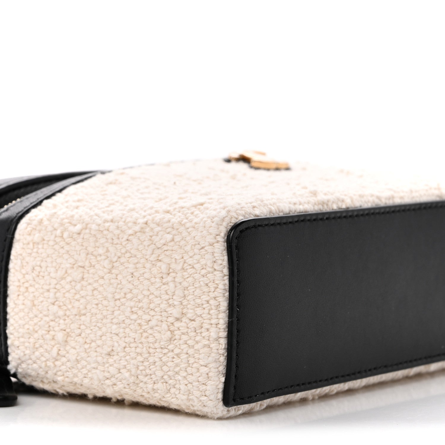Chanel Tweed Calfskin Top Handle Slim Vanity Case With Chain Black Beige 9 of 11