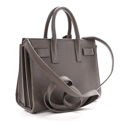 Saint Laurent Grained Calfskin Nano Sac De Jour Fog 3 of 21