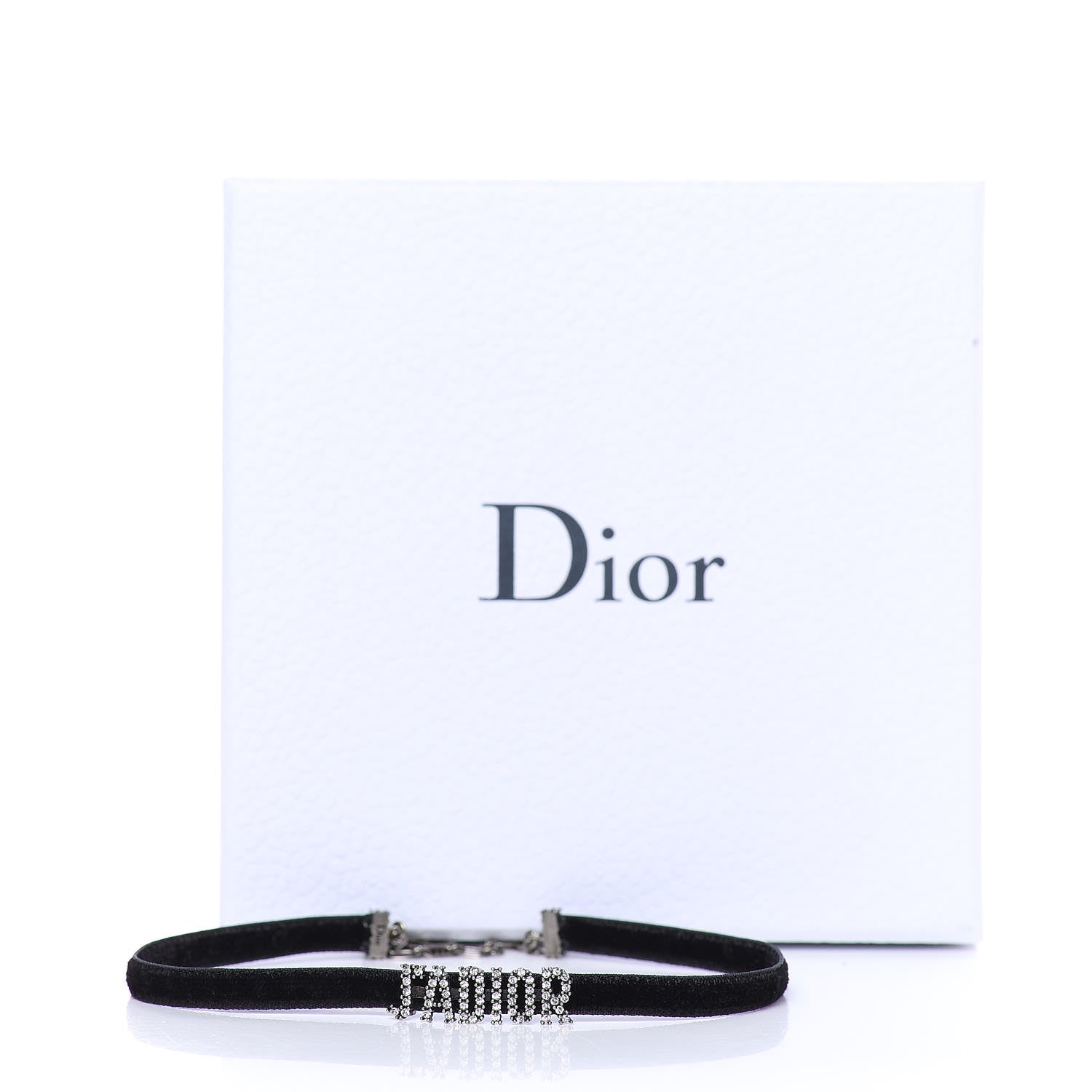 Christian Dior Velvet Crystal J’Adior Choker Necklace Black 4 of 4