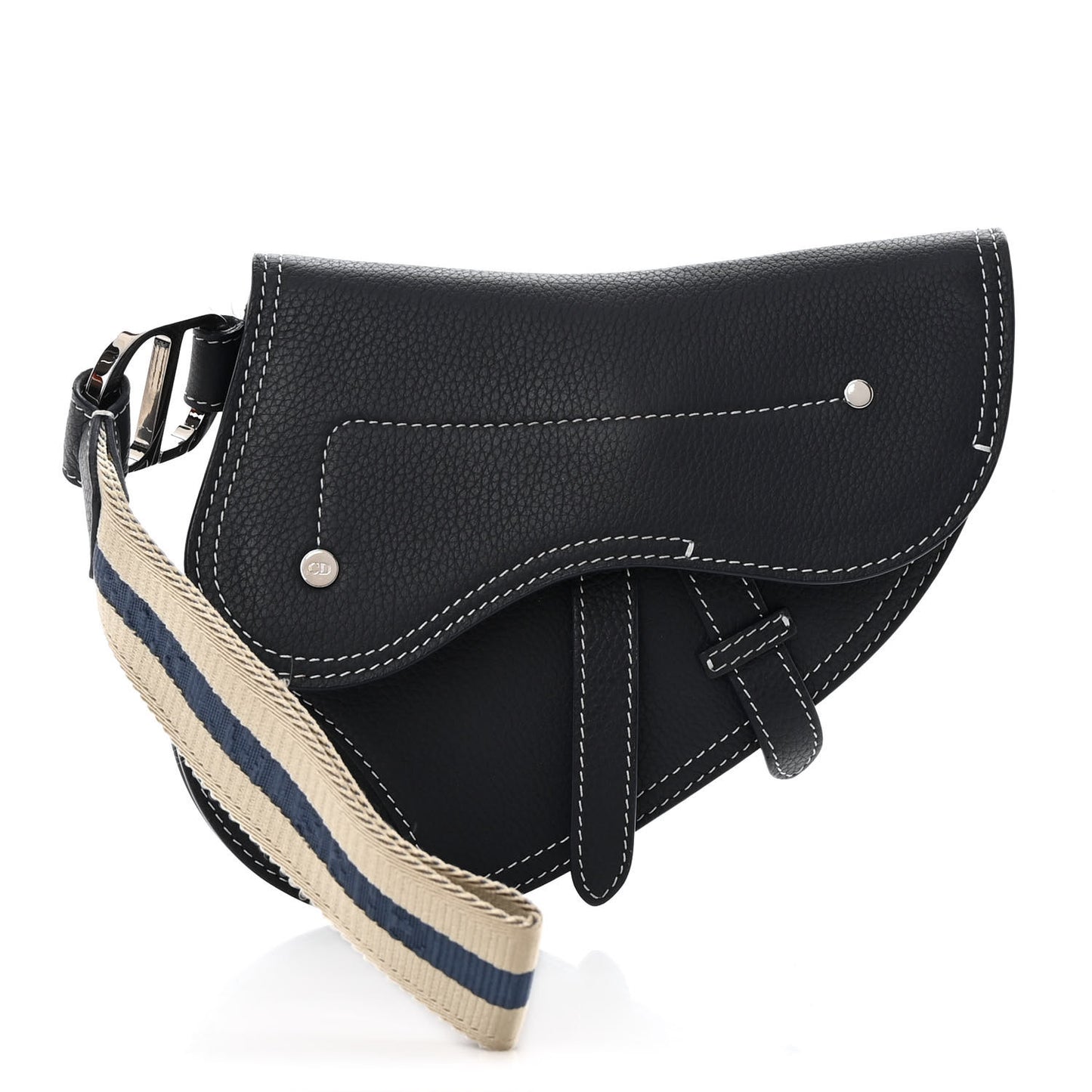 X KAWS Grained Calfskin Saddle Wristlet Blue