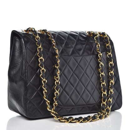 Chanel Lambskin Quilted XL Jumbo Single Flap Black 3 of 12