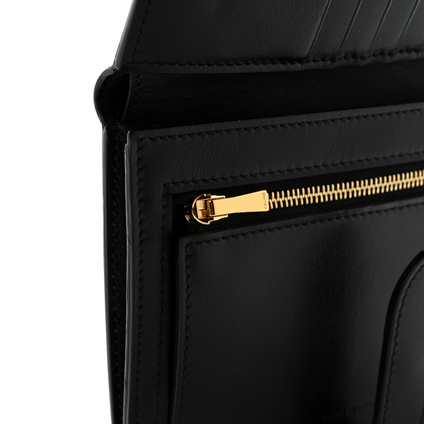 Grained Calfskin Medium Multifunction Strap Wallet Black
