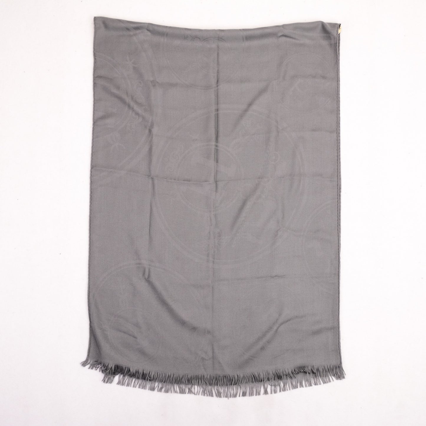Cashmere Silk Jacquard New Libris Scarf Gris Souris