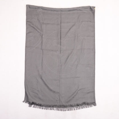 Hermes Cashmere Silk Jacquard New Libris Scarf Gris Souris 3 of 5