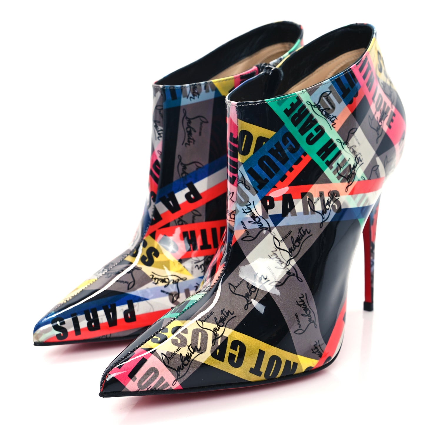 Patent Loubiballage Gorgona 100 Ankle Boots 38 Multicolor