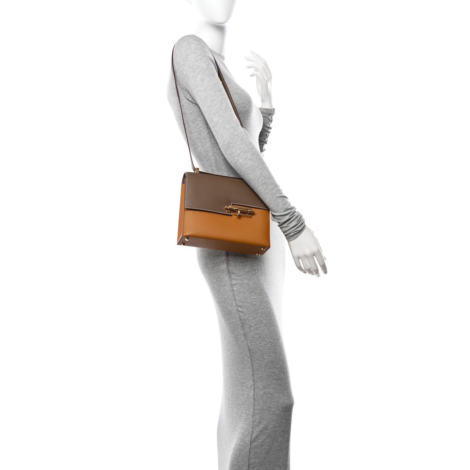 Hermes Epsom Bi-Color Verrou 21 Sesame Etoupe 2 of 10