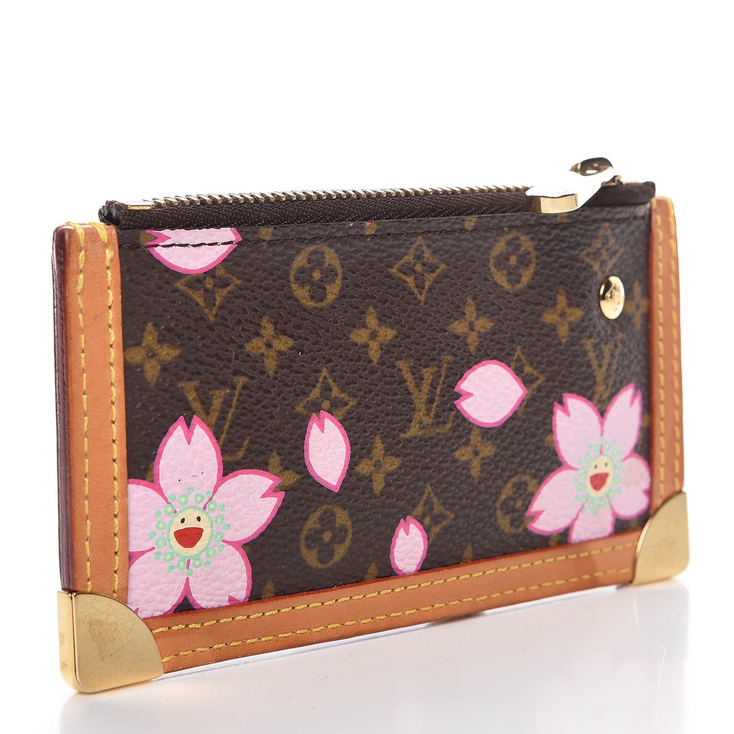 Monogram Cherry Blossom Key Pouch Brown