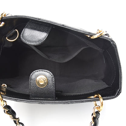Chanel Caviar Quilted Petit Shopping Tote PST Black 4 of 10