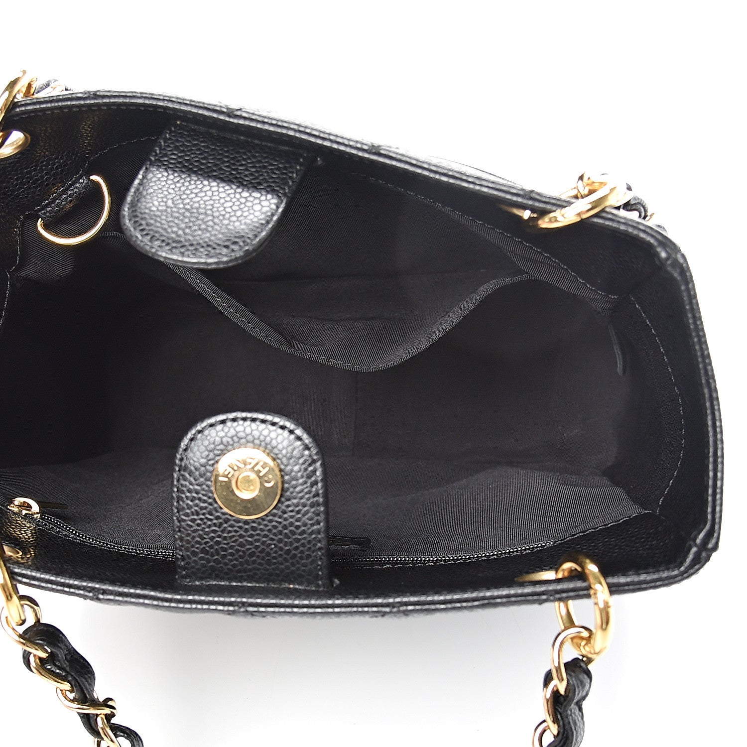 Chanel Caviar Quilted Petit Shopping Tote PST Black 4 of 10