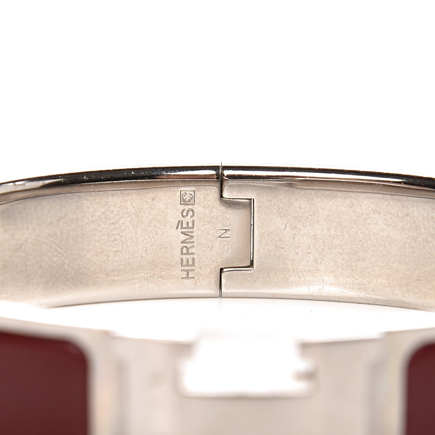 Enamel Narrow Clic Clac H Bracelet PM Burgundy
