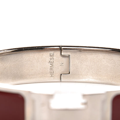Hermes Enamel Narrow Clic Clac H Bracelet PM Burgundy 3 of 4