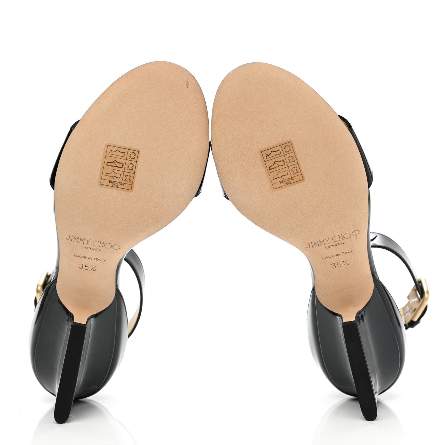 Patent Calfskin Edina Sandals 35.5 Black