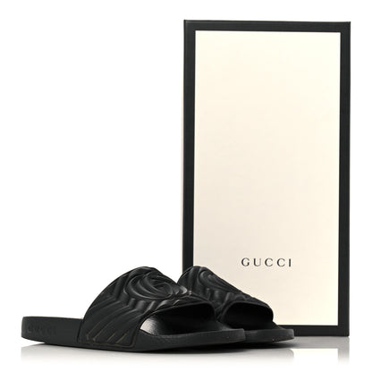 Gucci Rubber Matelasse Womens Slide Sandals 35 Black 10 of 10