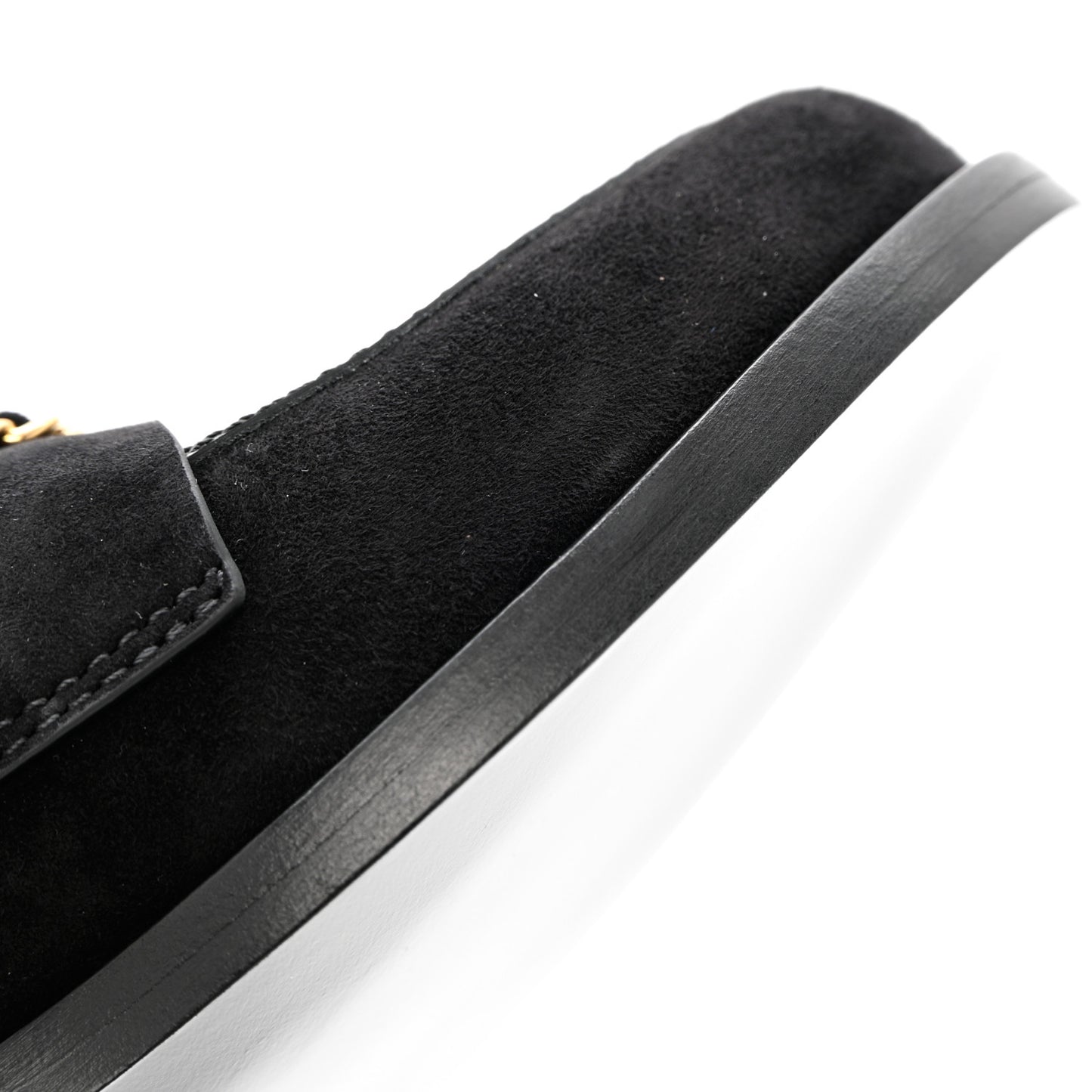 Patent Calfskin Suede Kidskin CC Mocassin Loafers 37 Black