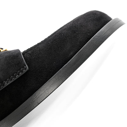 Chanel Patent Calfskin Suede Kidskin CC Mocassin Loafers 37 Black 12 of 14