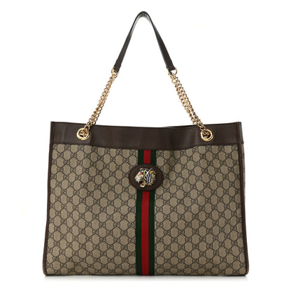 Gucci GG Supreme Monogram Large Rajah Chain Tote Beige New Acero 1 of 12