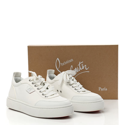 Christian Louboutin Toile Calfskin Simplerui Flat Sneakers 39.5 White 8 of 8