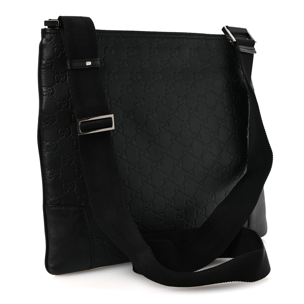 Guccissima Flat Messenger Bag Black