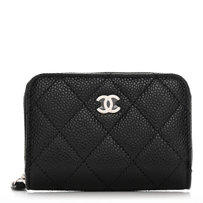 Chanel Caviar Quilted Zip Coin Purse Black 1 of 8
