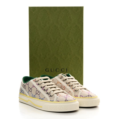 Gucci Canvas Lame Crystal GG Monogram Womens 1977 Tennis Sneakers 35.5 Gardenia Silver Mystic White 8 of 8