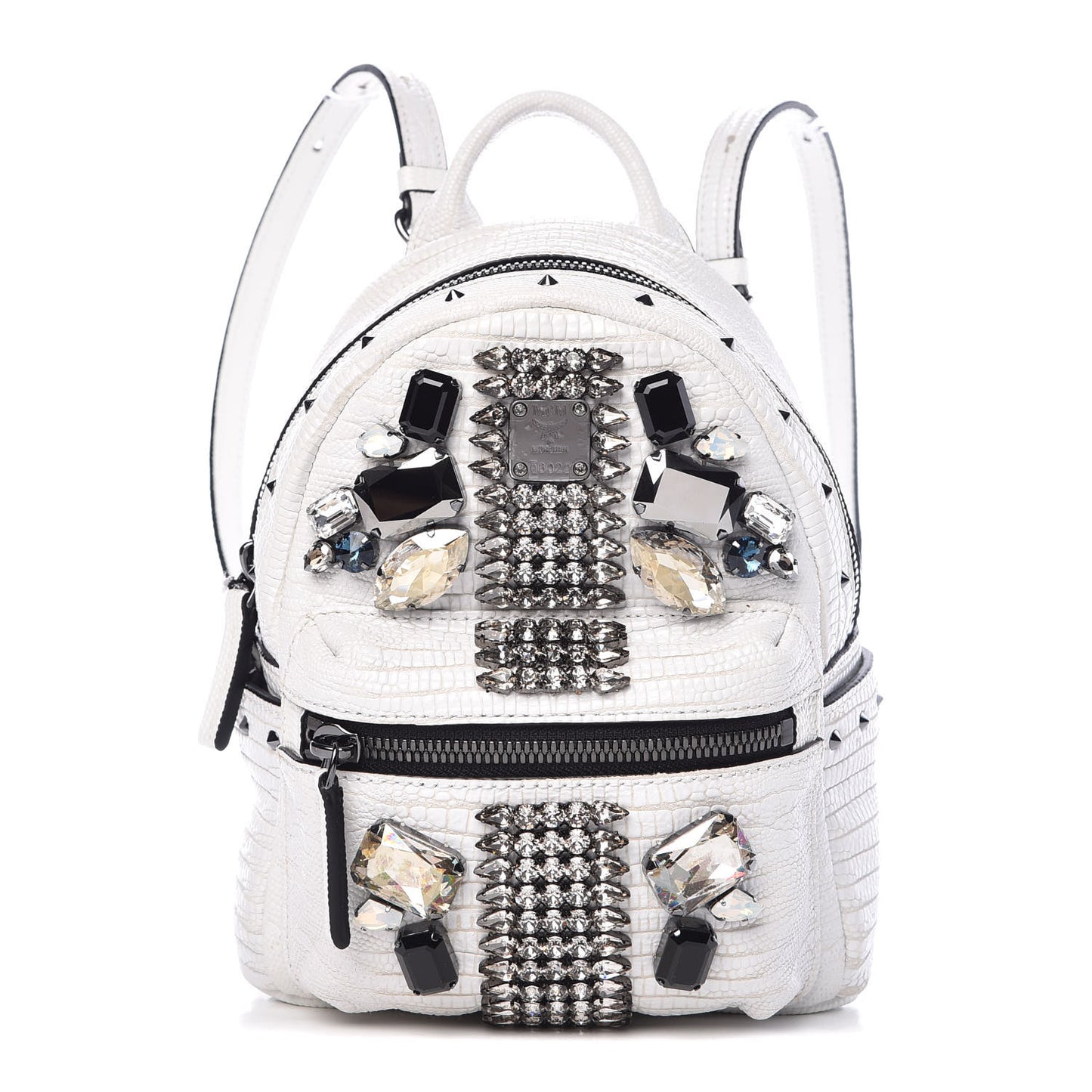 Crocodile Swarovski Crystal X-Mini Bebe Boo Backpack White