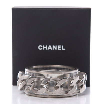 Chanel Lucite CC Chain Bangle Silver 4 of 4