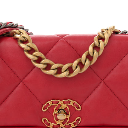 Chanel Goatskin Quilted Medium Chanel 19 Flap Red 8 of 12