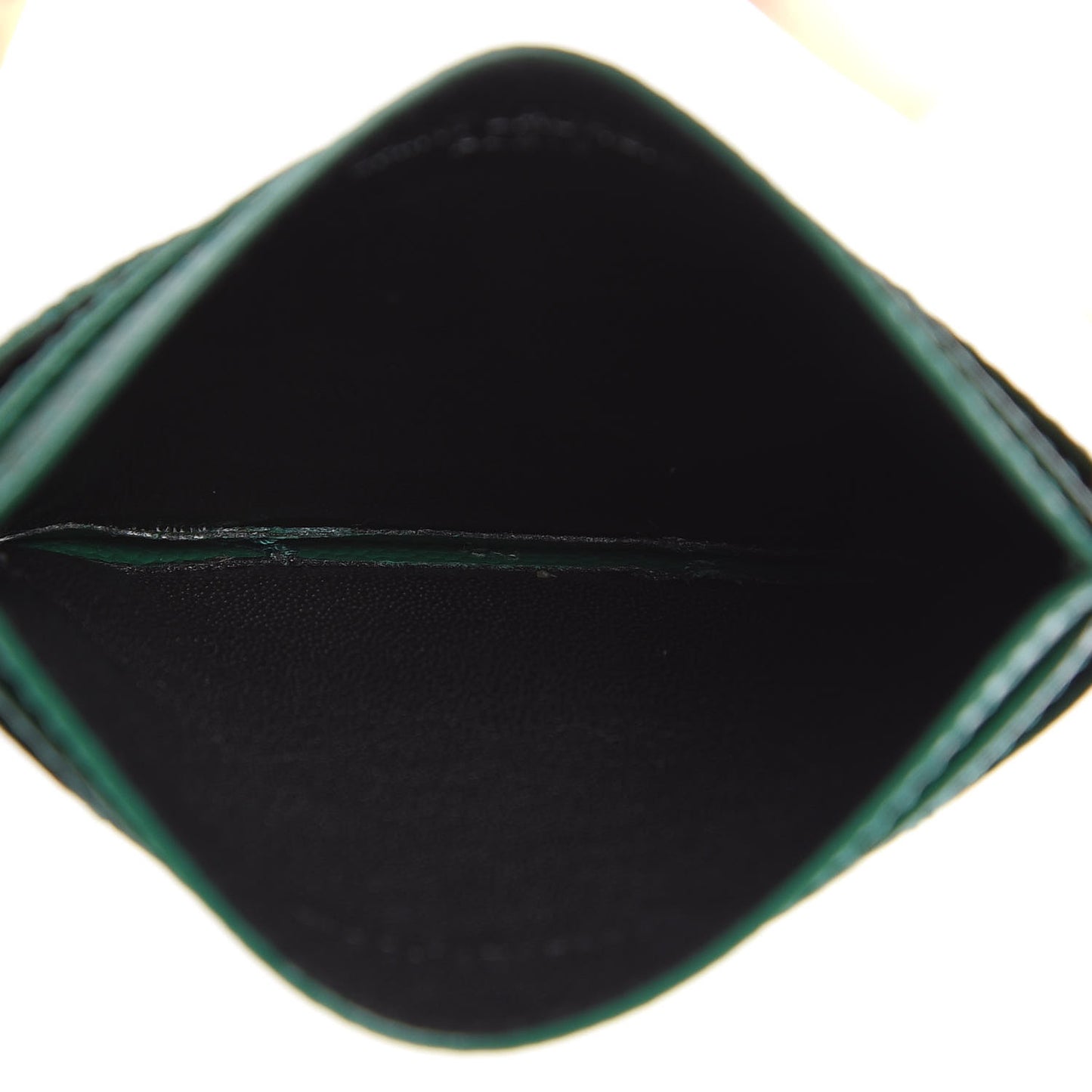 Grain De Poudre Matelasse Chevron Monogram Credit Card Case Brilliant Grass