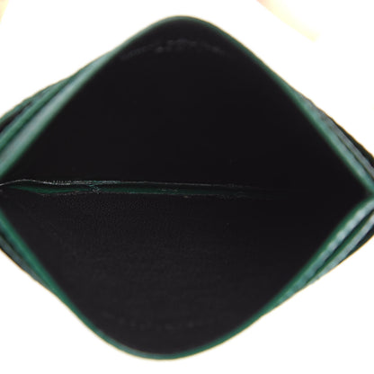 Saint Laurent Grain De Poudre Matelasse Chevron Monogram Credit Card Case Brilliant Grass 5 of 8