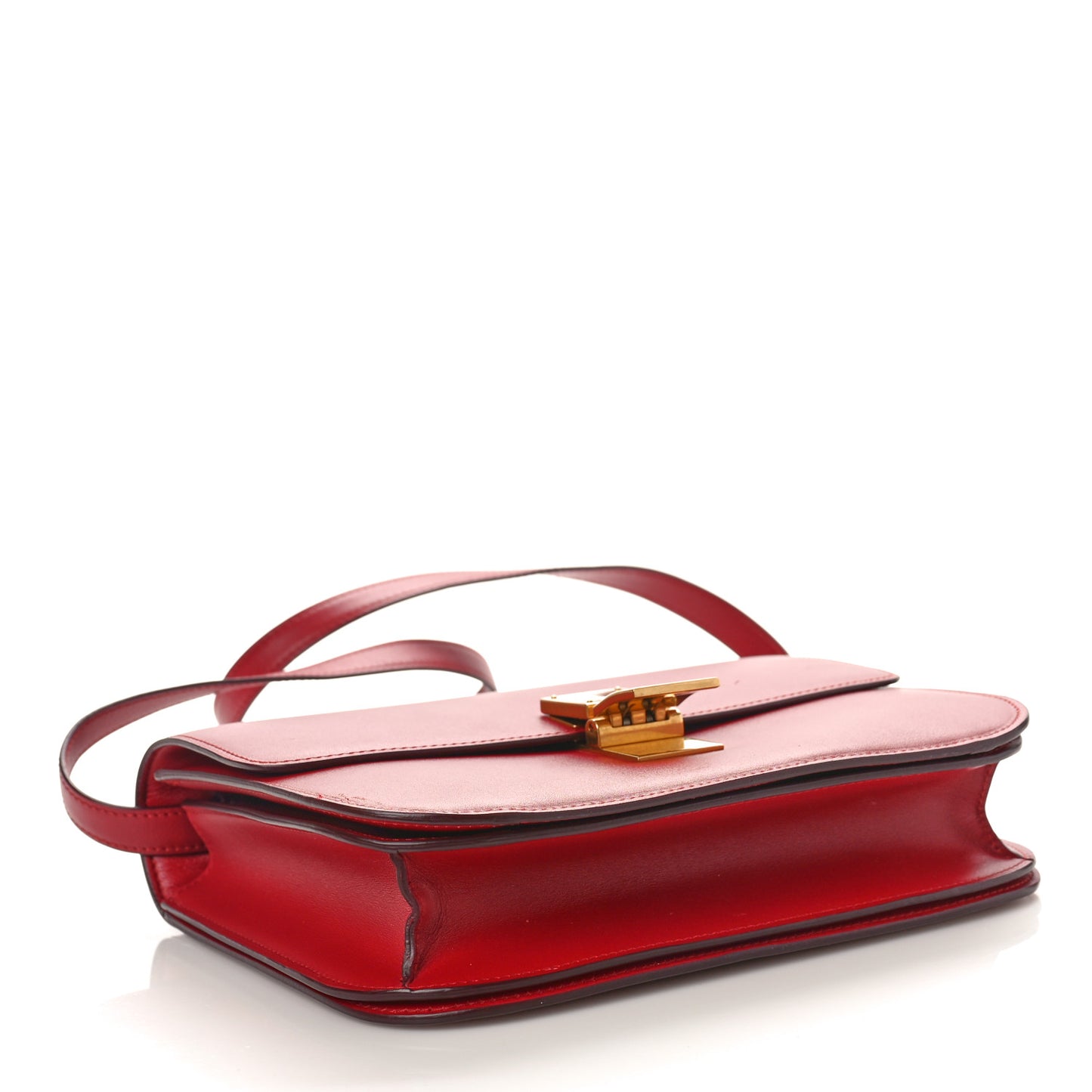 Box Calfskin Medium Classic Box Flap Bag Red