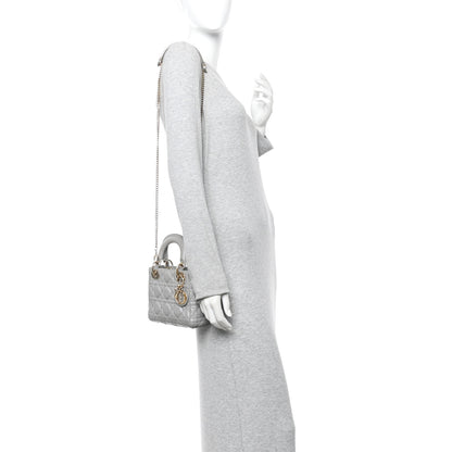 Christian Dior Metallic Lambskin Cannage Mini Lady Dior Grey 2 of 10