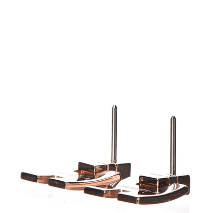 Hermes Rose Gold Lacquer Eileen Earrings Etoupe 3 of 7